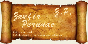 Zamfir Perunac vizit kartica